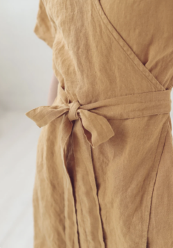 Wrap Linen Dress, Linen Clothing, Pure linen, summer dress, casual linen dress