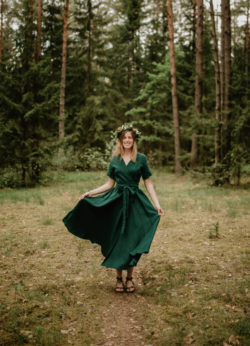 Wrap Linen Dress/ Pure Linen Dress For Women/ Casual Dress