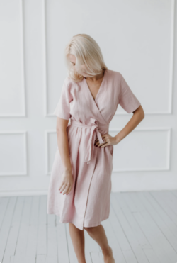 Wrap Linen Dress/ Linen Dress For Women/ Casual Dress/ Evening dress for women